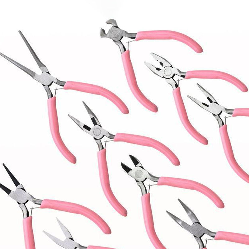 Mini jewelry tool set: pointed pliers, double-round pliers, angled pliers, pointed tweezers, precision pliers ¨C all handmade