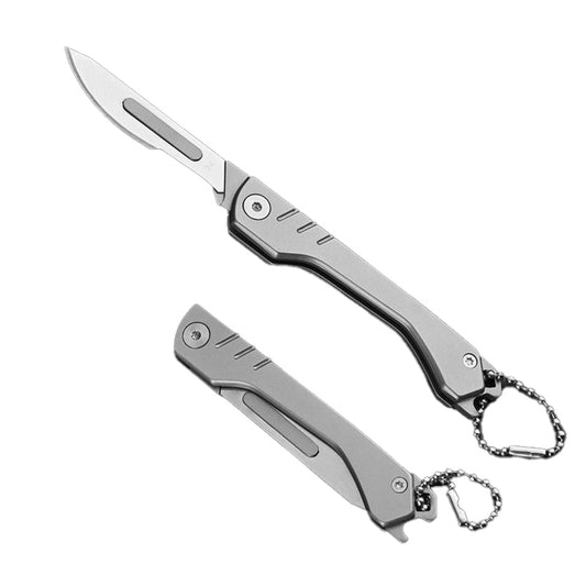 Portable full-steel mini knife, foldable surgical blade, multi-functional art knife