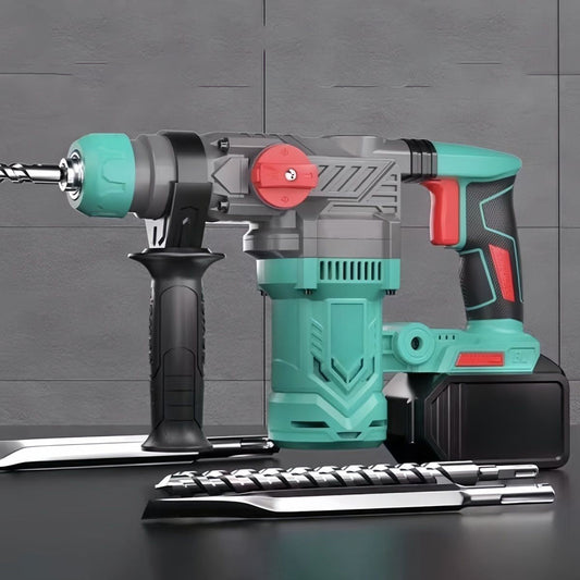Mini brushless rechargeable electric hammer/pick, high-power impact drill, concrete industrial lithium-ion heavy-duty electric hammer