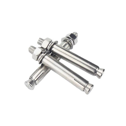 Stainless steel expansion bolts that explode upon tensioning ¨C used for external expansion of foundation bolts and expansion pipes