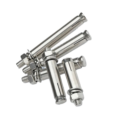 Stainless steel expansion bolts that explode upon tensioning ¨C used for external expansion of foundation bolts and expansion pipes