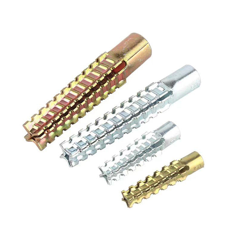 Comprehensive set of new type serrated iron expansion screw and nail combinations, including iron expansion pipes with nails