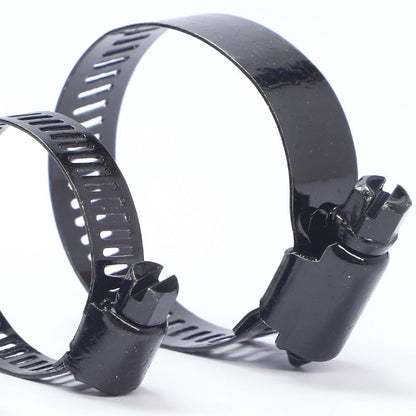 Stainless steel black one-piece hose clamp for surveillance equipment; hood fan clamp; gas pipe fitting clip
