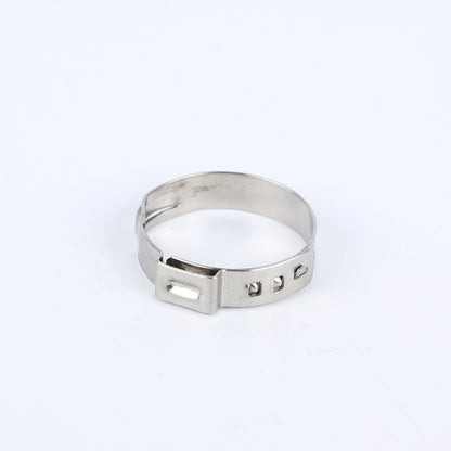 Stainless steel, single-ear, infinitely adjustable mini-reinforced clamp type hose clip