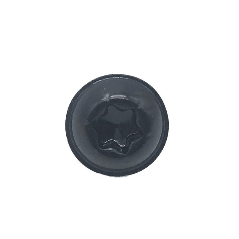 Blackened, non-standard small plum blossom screws with self-tapping heads; anti-theft strips for self-drilling screws