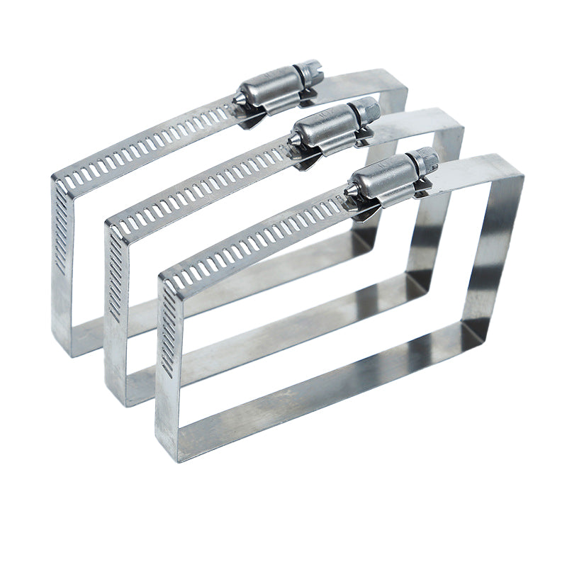 Stainless steel clamp, square American-style hose clamp; stainless steel industrial cable square tube holder