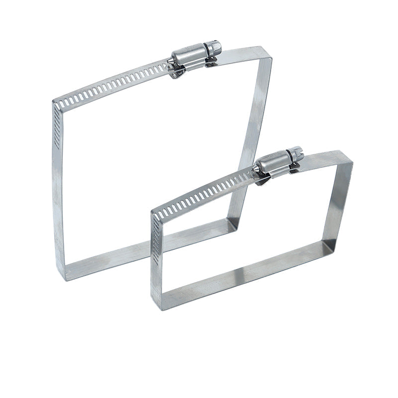 Stainless steel clamp, square American-style hose clamp; stainless steel industrial cable square tube holder