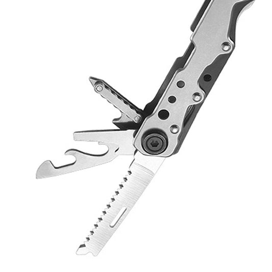 Multifunctional tool set: folding stainless-steel camp knife with large-sized pliers, ideal for outdoor use