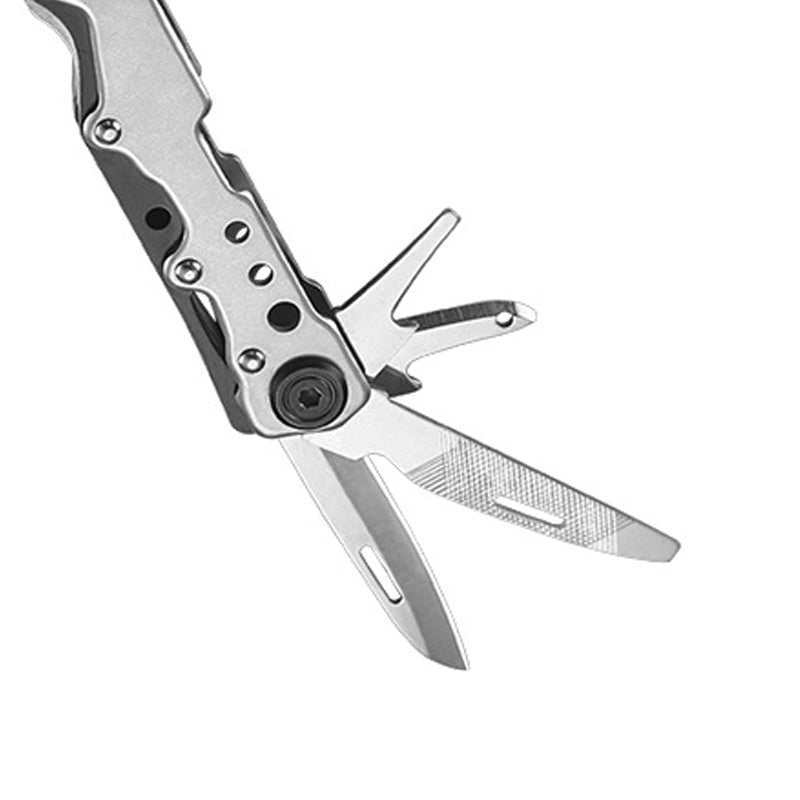 Multifunctional tool set: folding stainless-steel camp knife with large-sized pliers, ideal for outdoor use