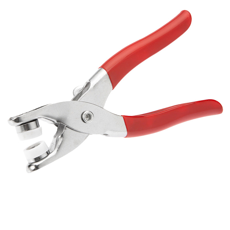 Five-clawed snap fastener pliers ¨C a tool for installing hollow five-clawed snap fasteners on baby crawling garments with metallic snaps