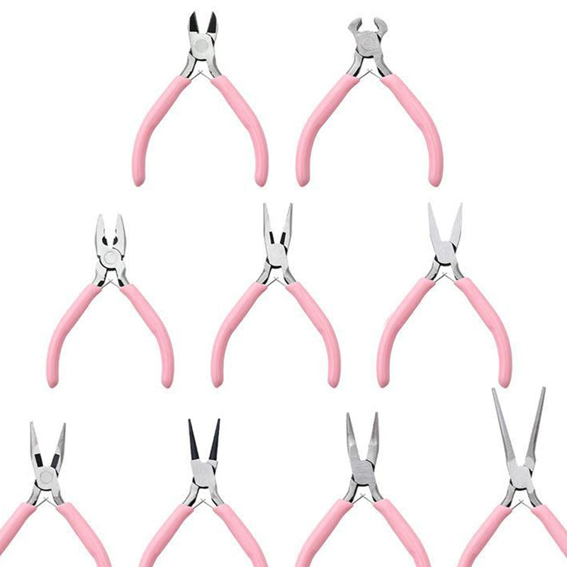 Mini jewelry tool set: pointed pliers, double-round pliers, angled pliers, pointed tweezers, precision pliers ¨C all handmade
