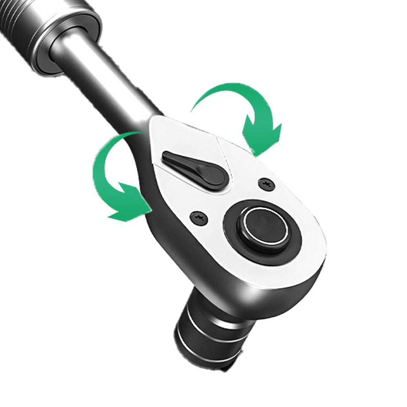 Extended, telescopic, double-direction ratchet quick wrench