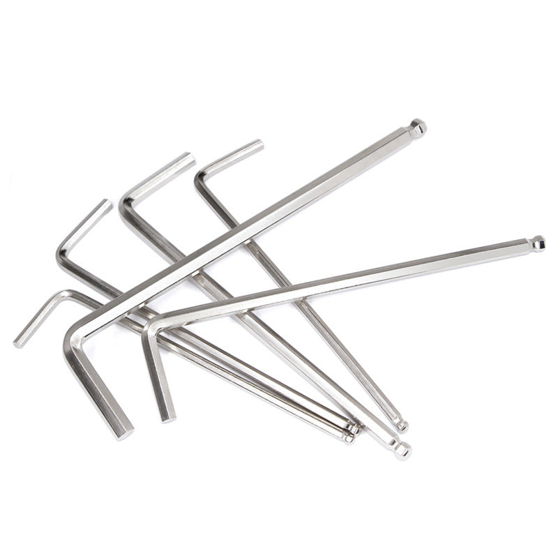 Nickel-plated L-shaped hex wrench, metric screwdriver, manual hex key