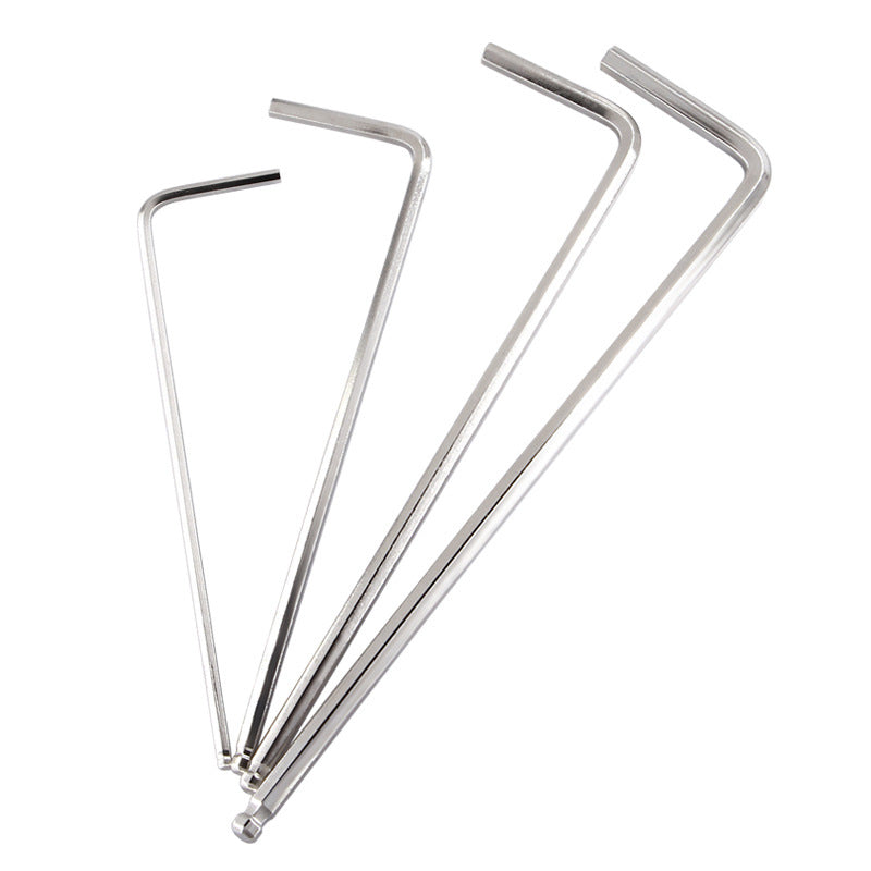 Nickel-plated L-shaped hex wrench, metric screwdriver, manual hex key