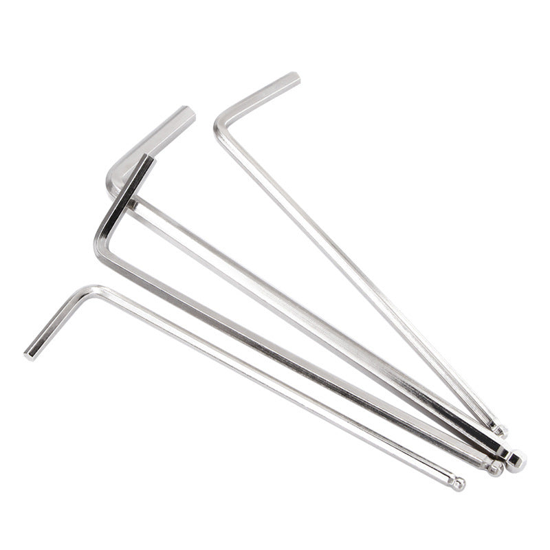 Nickel-plated L-shaped hex wrench, metric screwdriver, manual hex key
