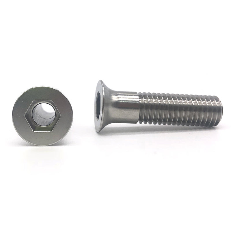 Countersunk hexagon hollow screw; stainless steel machine thread, half-threaded screw