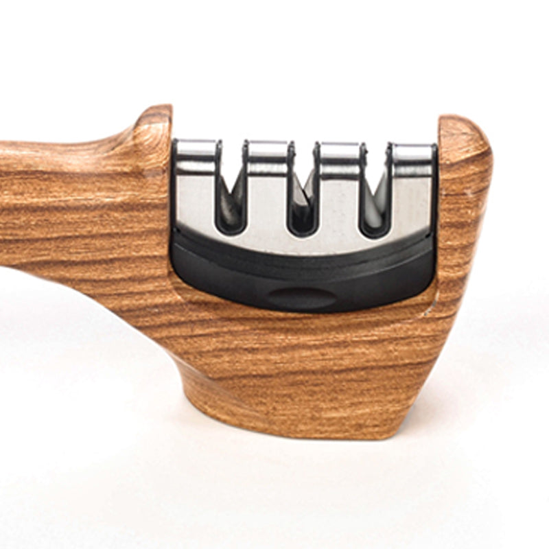 Portable wood-grained knife sharpener, household tungsten carbide knife sharpener, whetstone