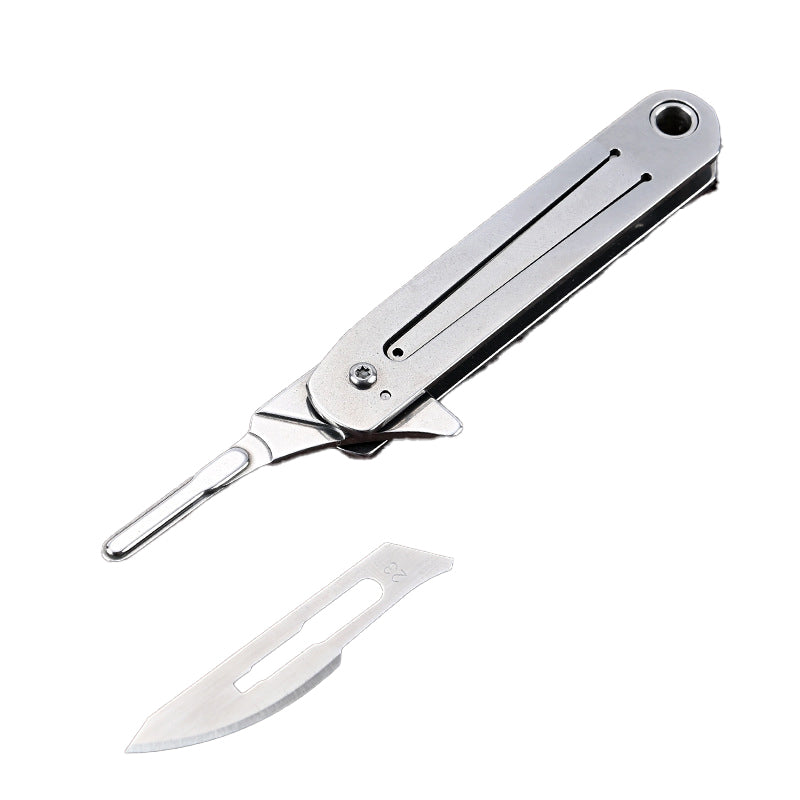 Stainless Steel Quick-Open Pencil Knife Mini Folding Keychain Knife