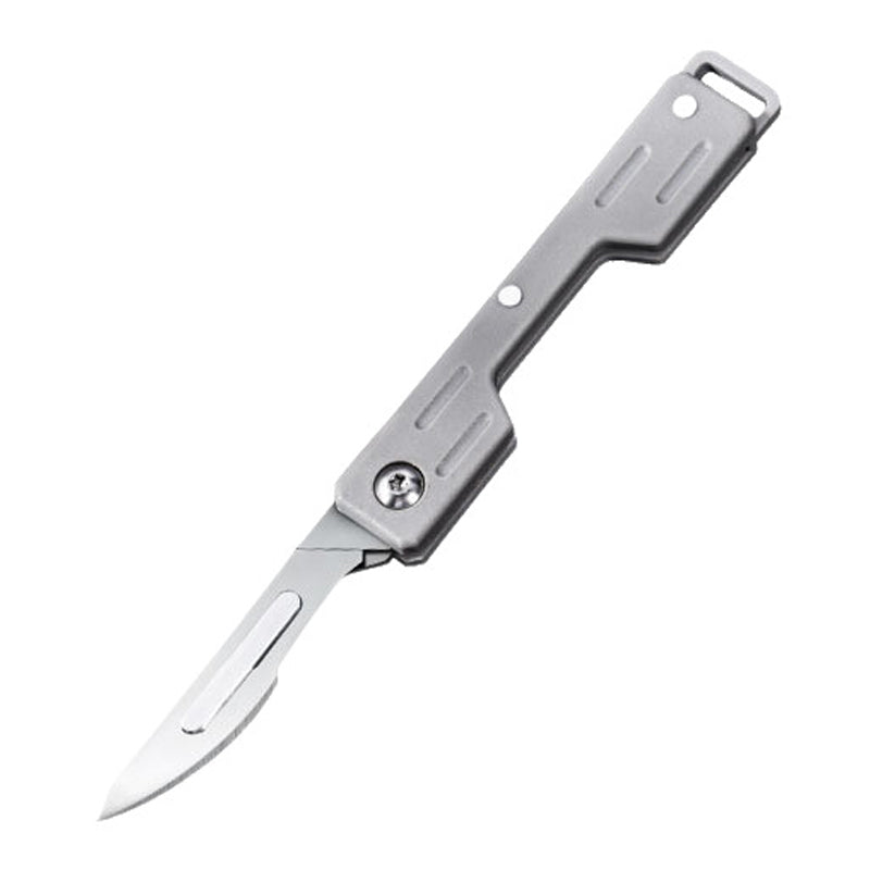 Thick, extra-hard, multi-functional stainless steel detachable keychain folding utility knife