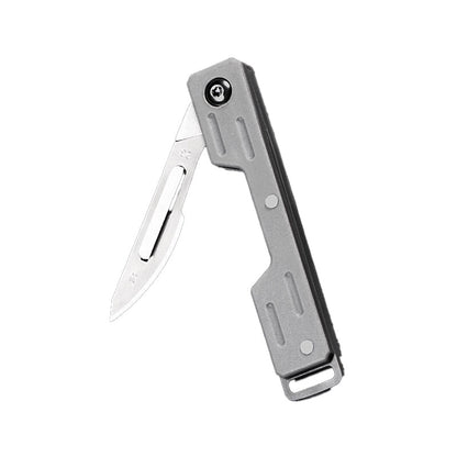 Thick, extra-hard, multi-functional stainless steel detachable keychain folding utility knife