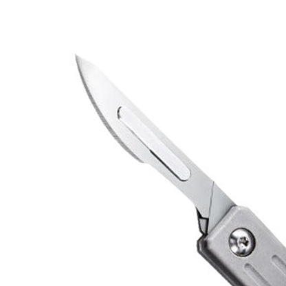Thick, extra-hard, multi-functional stainless steel detachable keychain folding utility knife