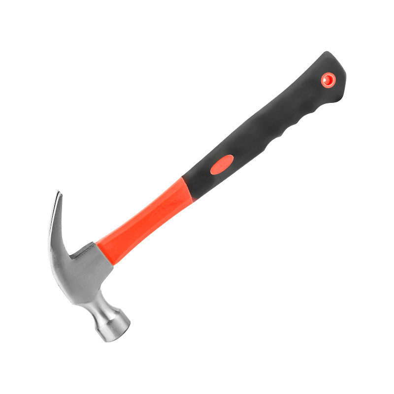 Horned wooden hammer for driving and pulling nails