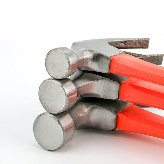 Horned wooden hammer for driving and pulling nails