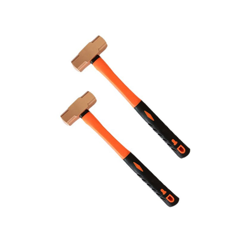 Copper hammer with rubber or plastic handle, brass octagonal hammer