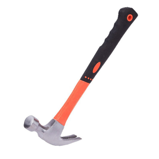 Mini claw hammer, fiber-handled claw hammer with plastic-coated nail punch