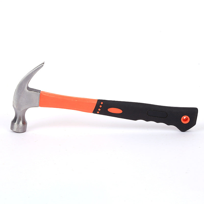 Mini claw hammer, fiber-handled claw hammer with plastic-coated nail punch