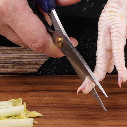 Heavy-duty thickened stainless steel kitchen scissors, ideal for bone cutting