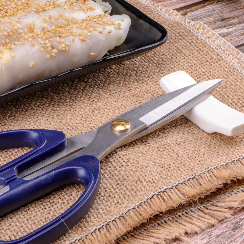 Heavy-duty thickened stainless steel kitchen scissors, ideal for bone cutting