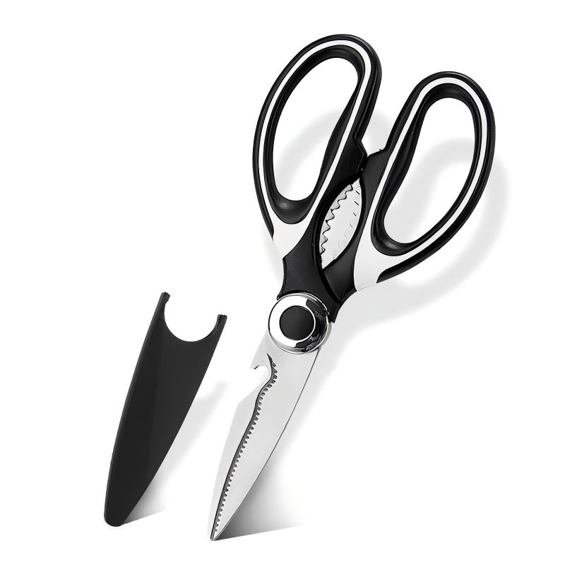 Stainless steel kitchen scissors, multipurpose food and barbecue scissors, especially designed for cutting chicken bones
