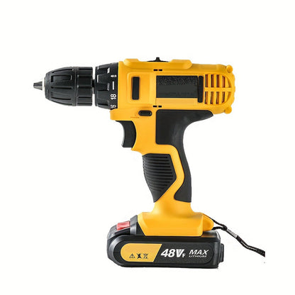 48Vf dual-speed lithium-ion electric drill, hand drill, cordless drill, electric screwdriver, impact drill, household use.