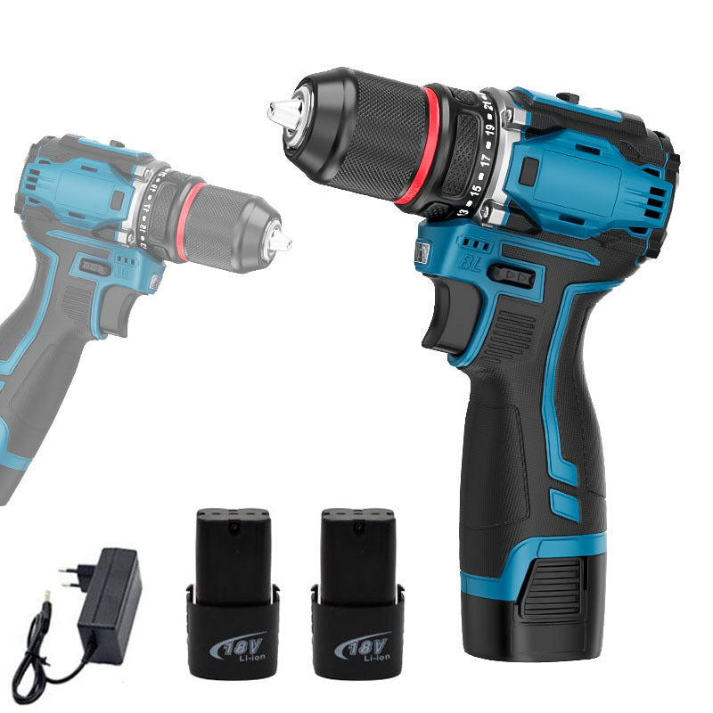 18V Mini Power Drill, Dual Speed, Cordless Screwdriver, Lithium Battery Cordless Drill Wrench