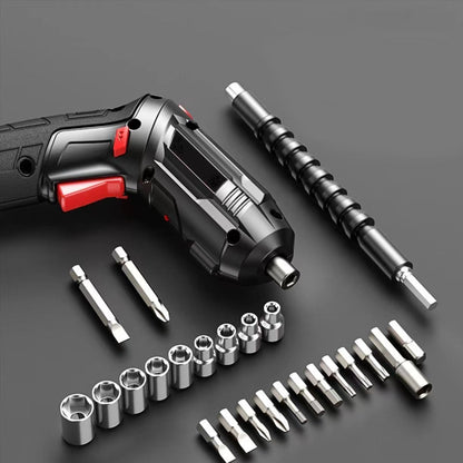 Electric screwdriver, multi-functional rechargeable small household screwdriver, mini screwdriver gun, lithium battery electric drill tool