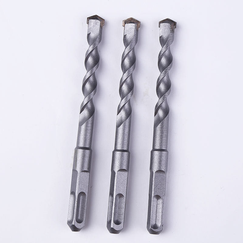 Square shank four-flute alloy hammer drill bit for concrete through-wall drilling, impact drill bit for wall drilling, hammer drill bit.