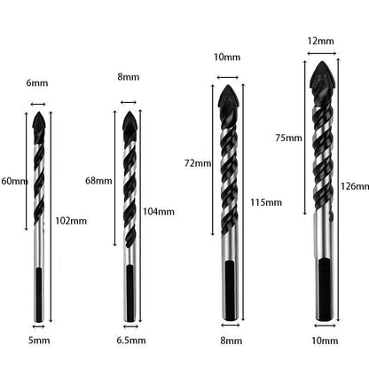 Twisted tile drill bit, glass ceramic concrete cement wall alloy twisted flat triangular drill bit