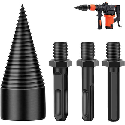 Wood splitting tool, wood splitting drill bit, wood chopping cone, household electric hammer drill, electric drill, impact drill, water drill bit for splitting wood.