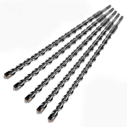 Extended impact hammer drill bit, round shank/square shank, through-wall drill bit, high-hardness concrete drilling head.