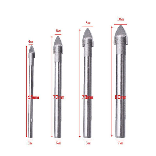 Wholesale round shank flat-head ceramic tile drill bits, glass ceramic concrete cement wall hole openers, alloy triangular drill bits