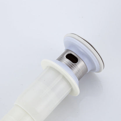 Plastic-bodied stainless steel drain, washbasin/basin flip-top drain with holes