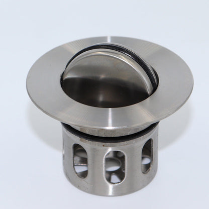 Explosion-proof stainless steel thickened flip-up drain basket; ceramic basin drain basket; thickened one-piece design for easy cleaning.