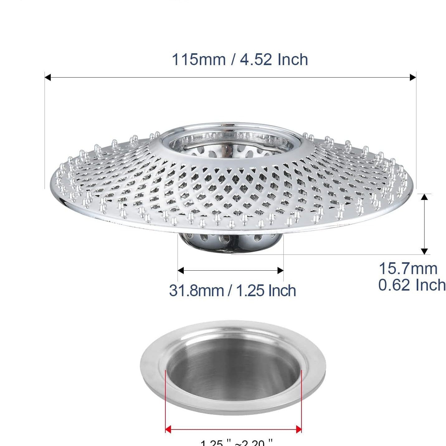 Bathtub hair filter, hair collector, drain anti-clogging device
