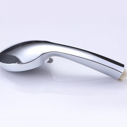 ABS electroplated shower head with five adjustable settings for home use in bathrooms and showers.