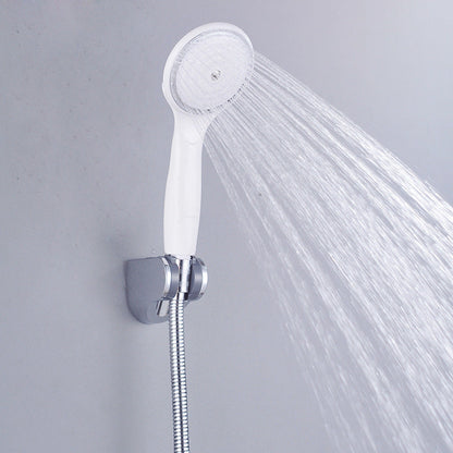 Single-function, drop-resistant handheld shower head/head with pressurization and water-saving features; hot and cold ABS shower head.