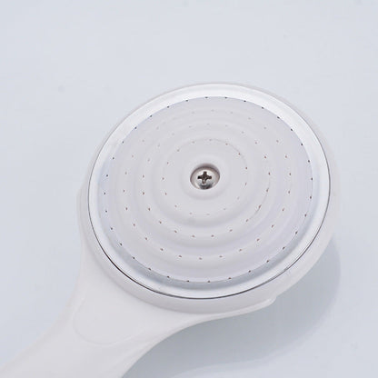 Single-function, drop-resistant handheld shower head/head with pressurization and water-saving features; hot and cold ABS shower head.